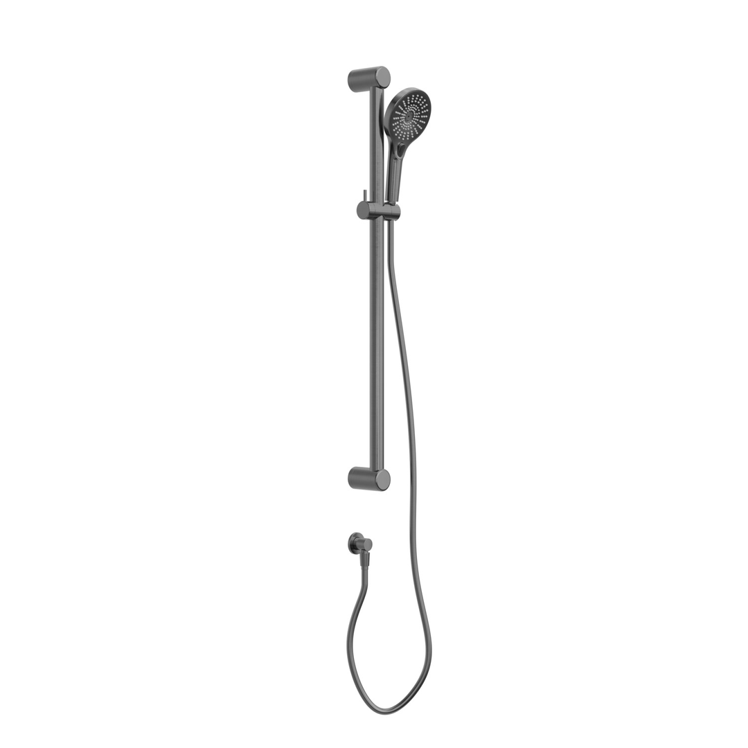 Nero Mecca Care 32Mm Grab Rail And Adjustable Shower Rail Set 900Mm Gun Metal