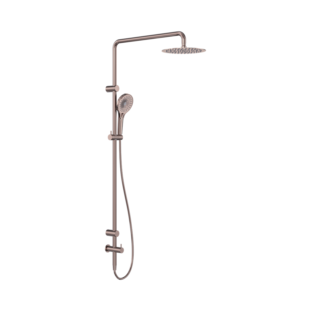 Nero Mecca Care 25Mm Grab Rail 900Mm Twin Shower Set Brushed Bronze