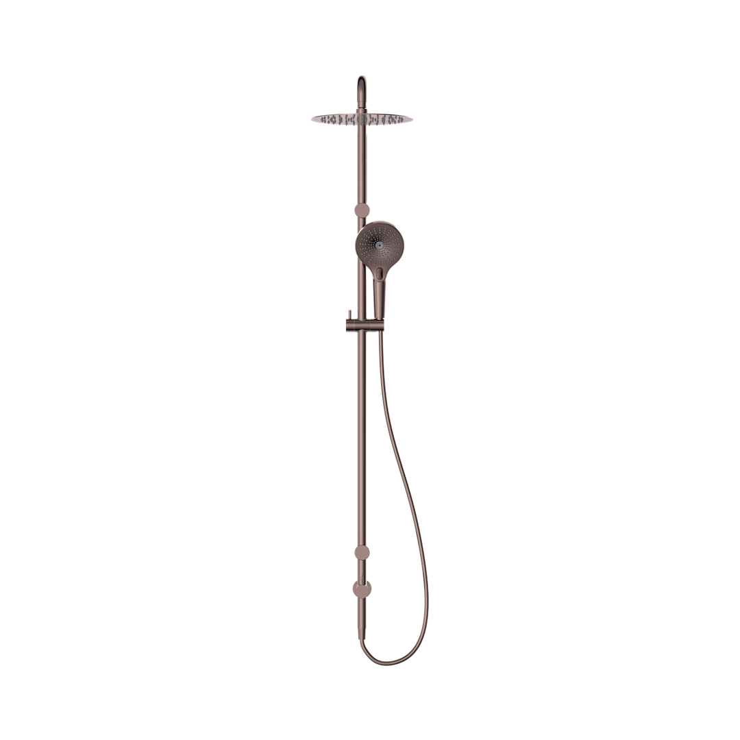Nero Mecca Care 25Mm Grab Rail 900Mm Twin Shower Set Brushed Bronze