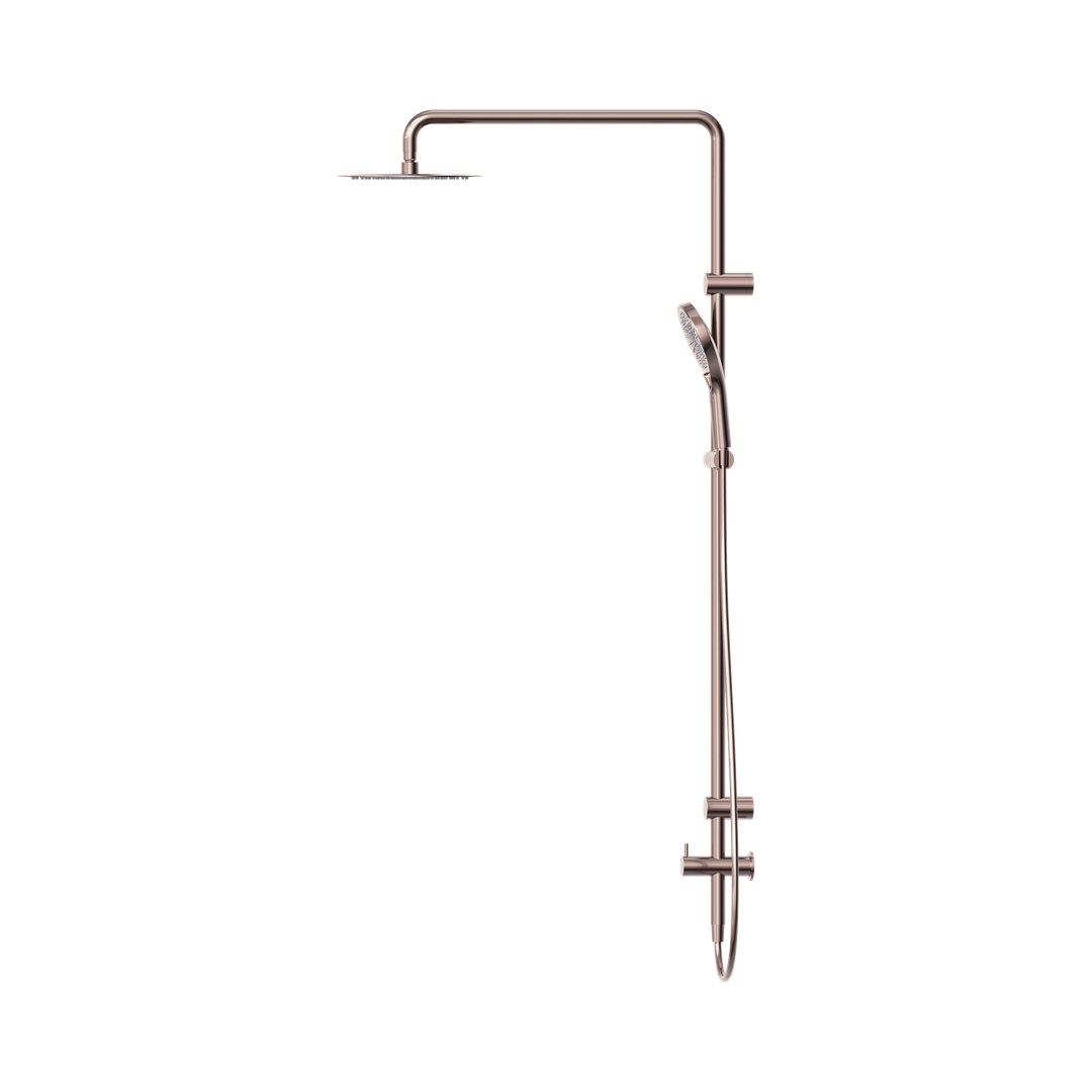 Nero Mecca Care 25Mm Grab Rail 900Mm Twin Shower Set Brushed Bronze