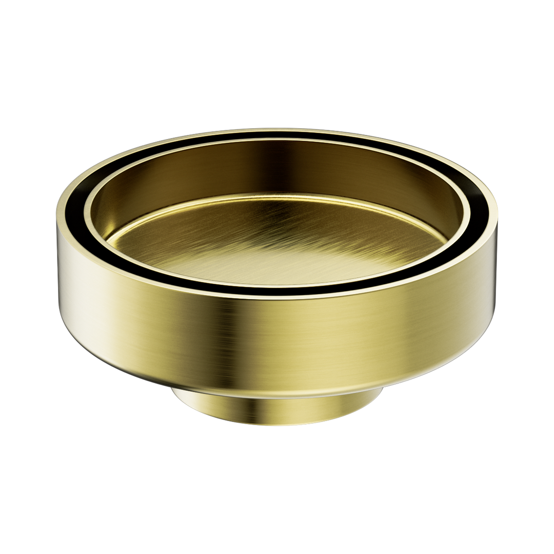 Nero 100Mm Round Tile Insert Floor Waste 50Mm Outlet Brushed Gold
