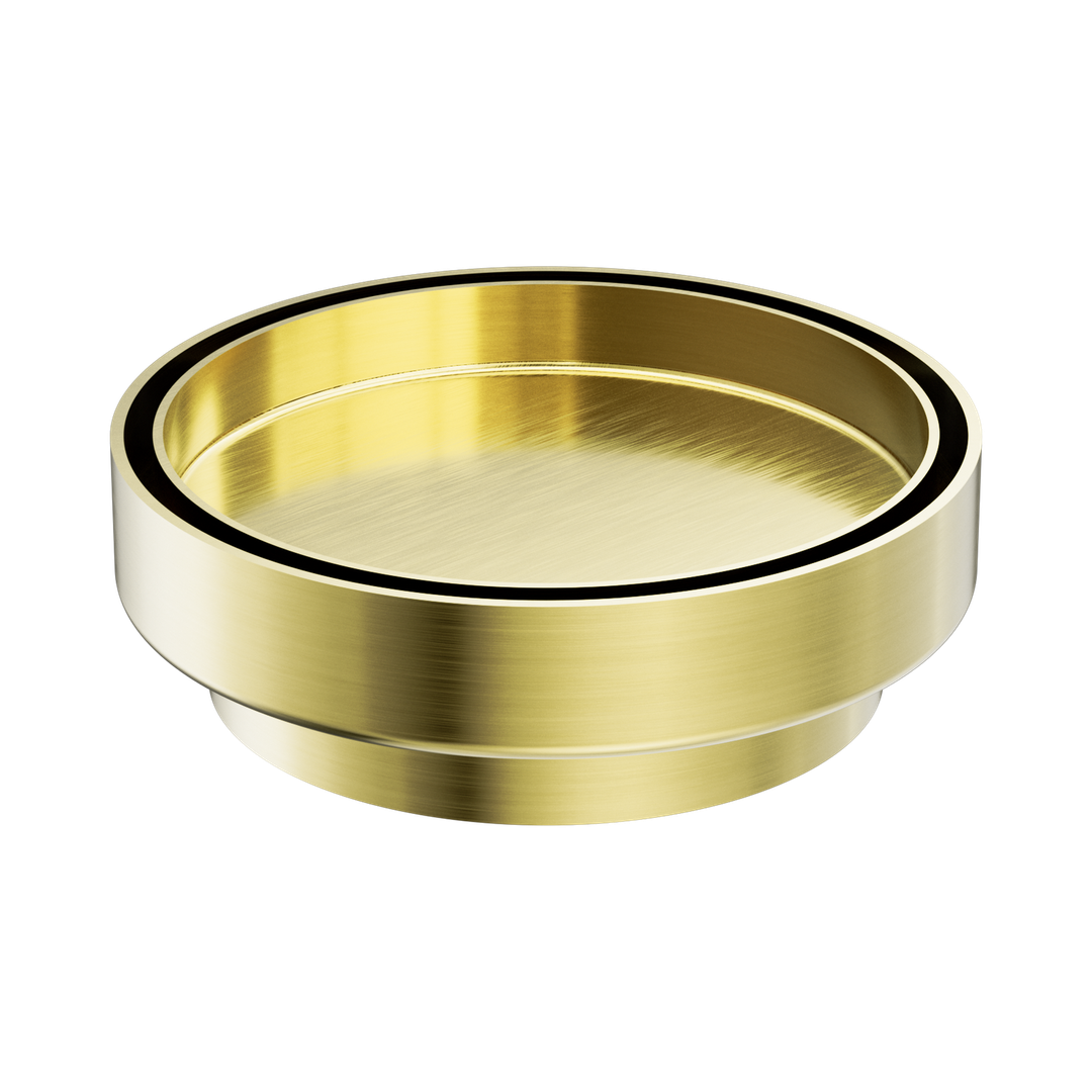 Nero 130Mm Round Tile Insert Floor Waste 100Mm Outlet Brushed Gold