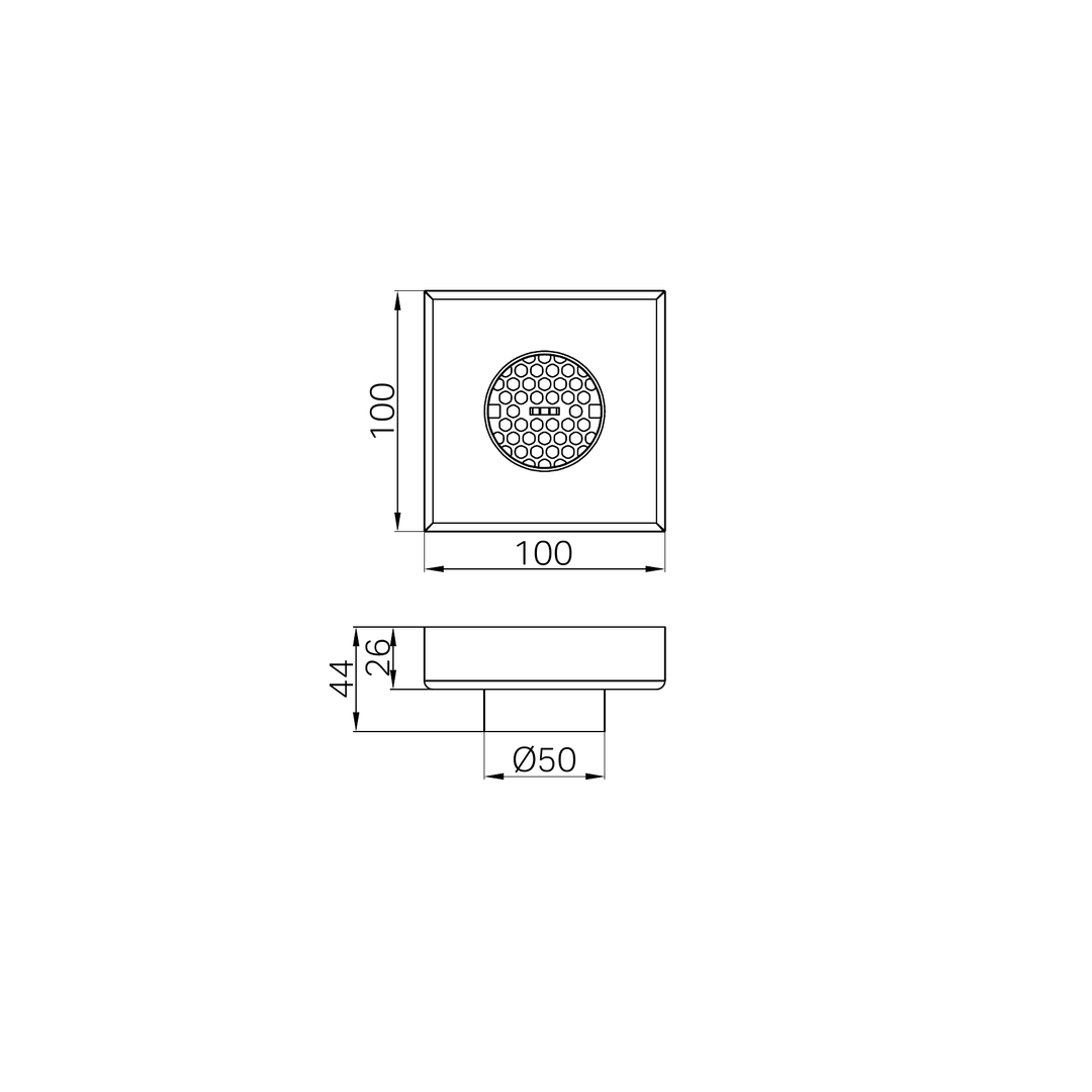 Nero 100Mm Square Tile Insert Floor Waste 50Mm Outlet Matte Black