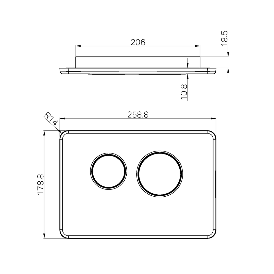 Nero In Wall Toilet Push Plate Brushed Nickel