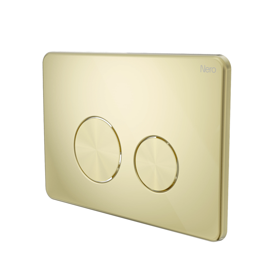 Nero In Wall Toilet Push Plate Brushed Gold Nrpl001Bg