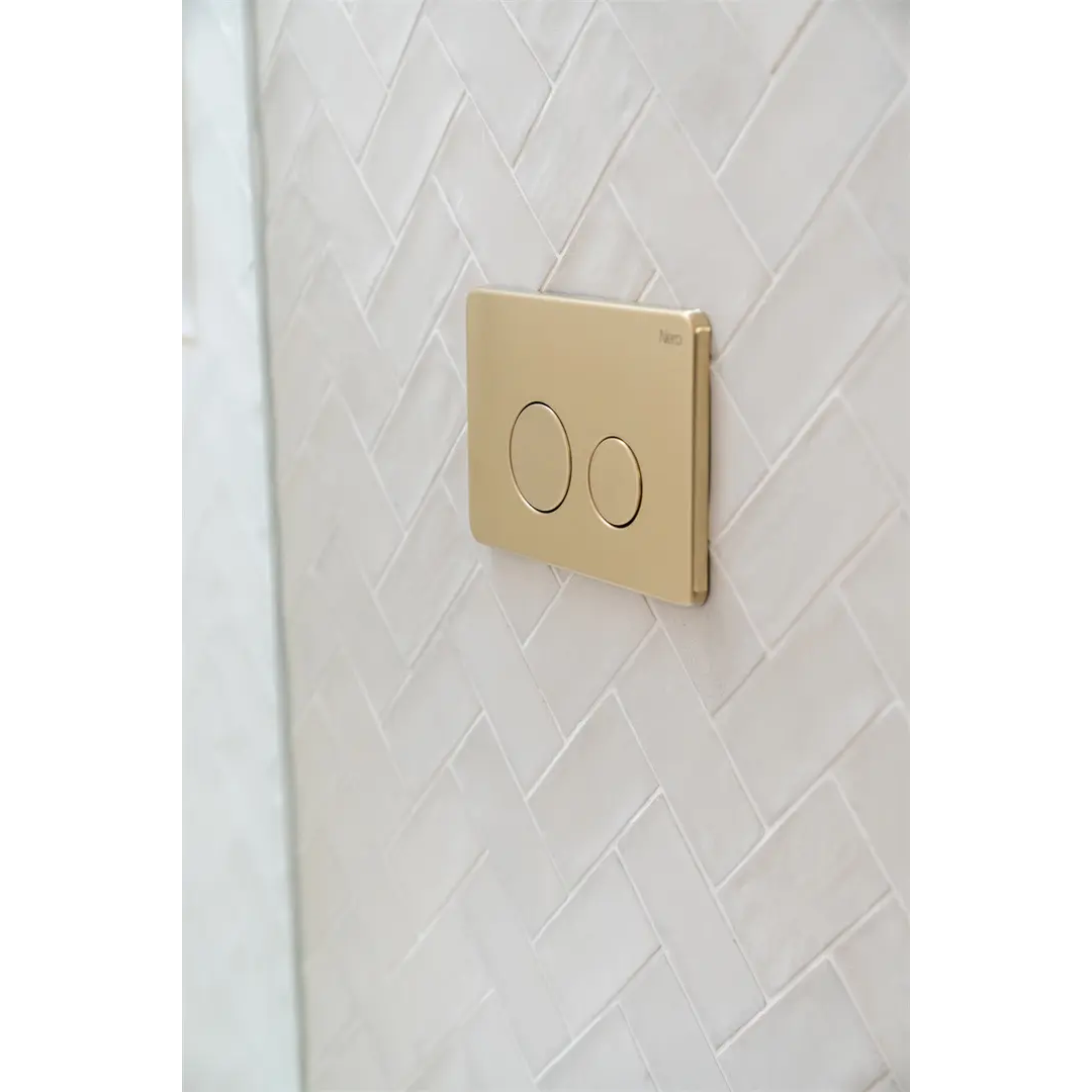 Nero In Wall Toilet Push Plate Brushed Gold Nrpl001Bg
