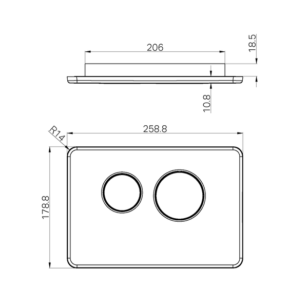 Nero In Wall Toilet Push Plate Graphite
