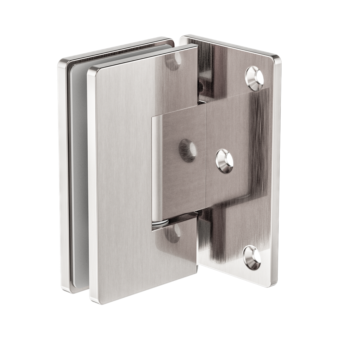 Nero 90 Degree Glass To Wall Shower Hinge 10Mm Glass Brushed Nickel