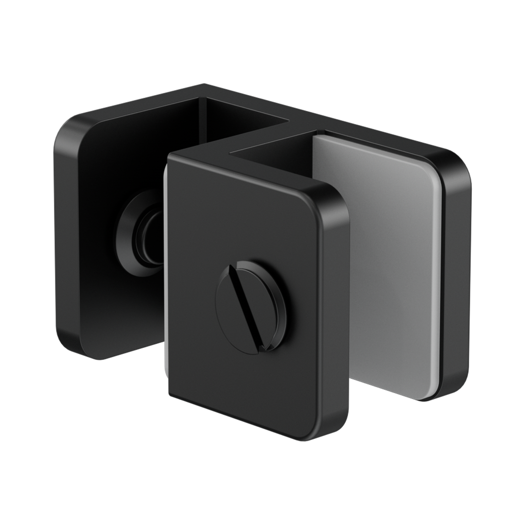 Nero Over-Panel Glass To Glass Fitting 10Mm Glass Matte Black