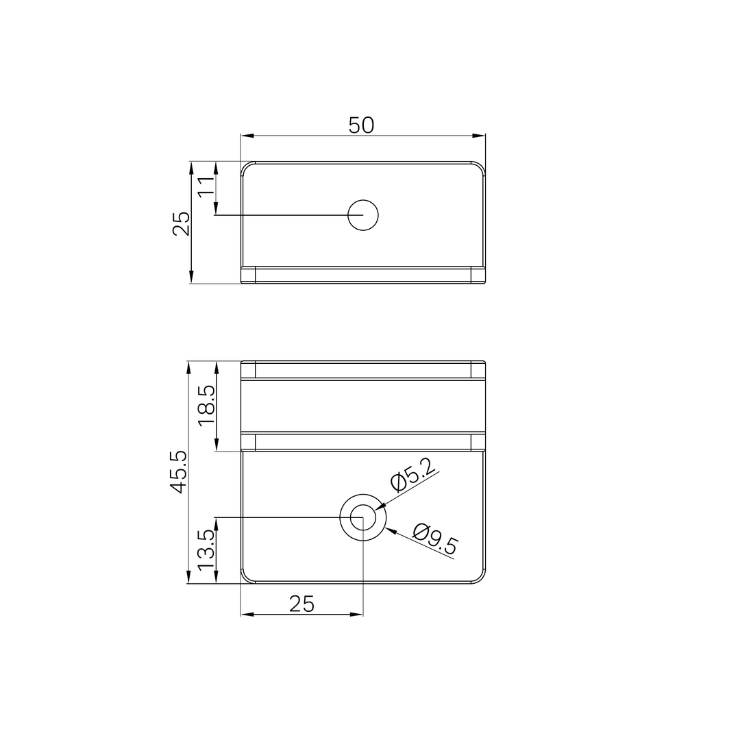 Nero Shower F Bracket 10Mm Glass Chrome
