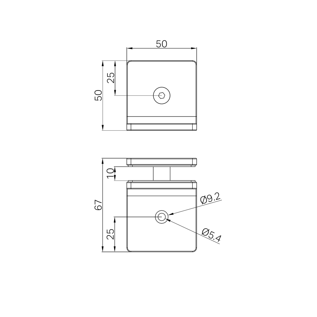 Nero 90 Degree Glass To Wall Bracket 10Mm Glass Gun Metal