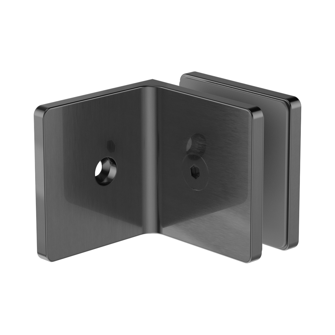 Nero 90 Degree Glass To Wall Bracket 10Mm Glass Gun Metal
