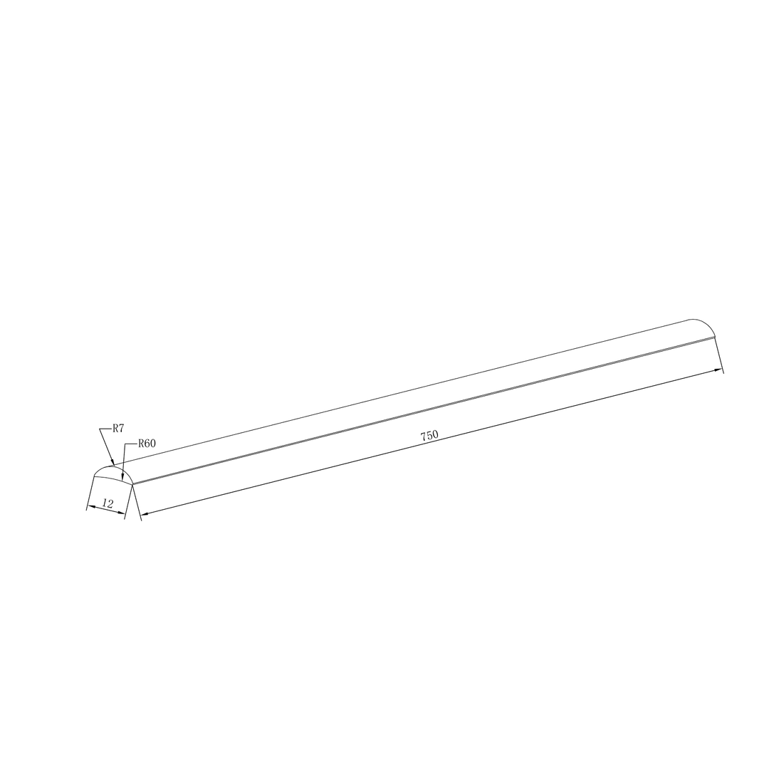 Nero Half Round Water Seal Rail 750Mm Gun Metal