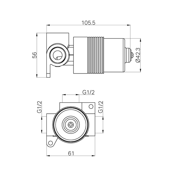 Nero Project 35Mm Universal Shower Mixer Body Only