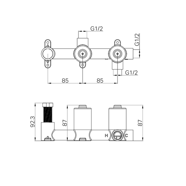Nero Premium Universal Progressive Shower System Body Only