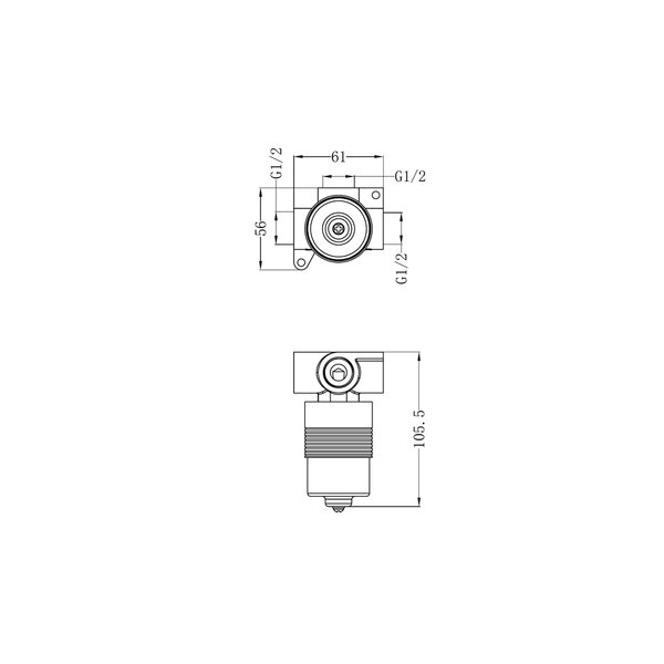 Nero Ss316L 35Mm Premium Universal Shower Mixer Body Only