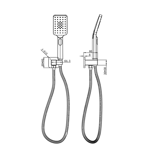 Aspire Nuovo Wob (Swivel Wall Bracket And Hand Shower) Brushed Brass