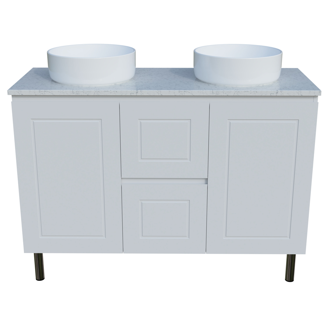 Timberline Nevada Classic 1200 Silksurface Top Dbl White Gloss A/C Basin On Legs