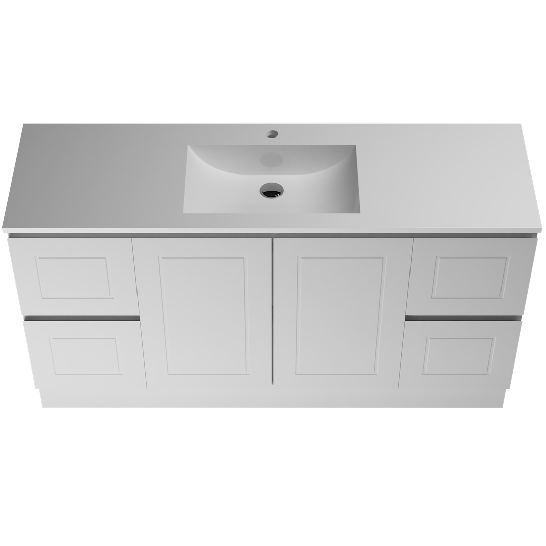 Timberline Nevada Classic Vanty 1500mm Single Bowl Regal Acrylic Top Floor Standing