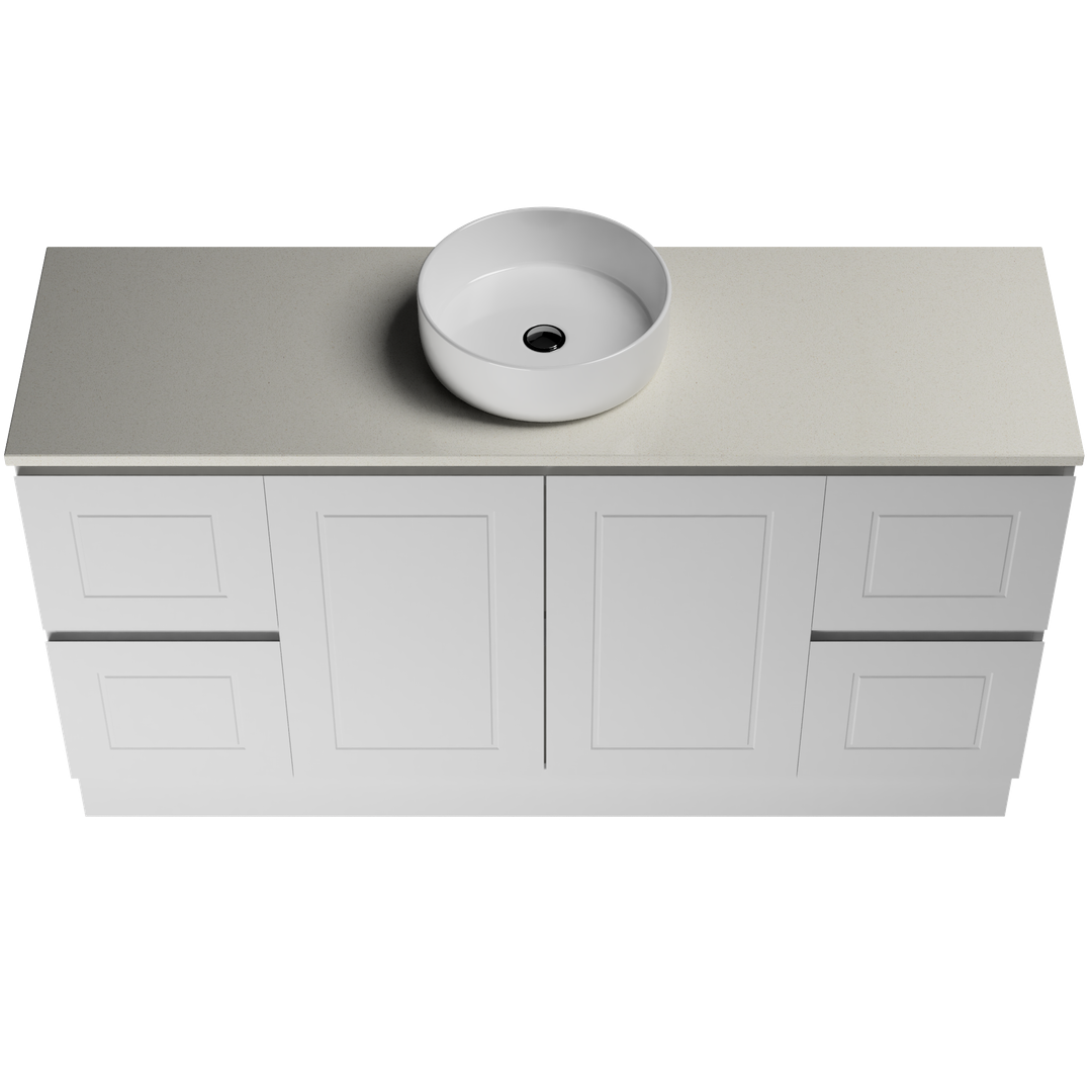 Timberline Nevada Classic Vanity 1500mm Right Wg Basin Silksurface Ac Top Floor