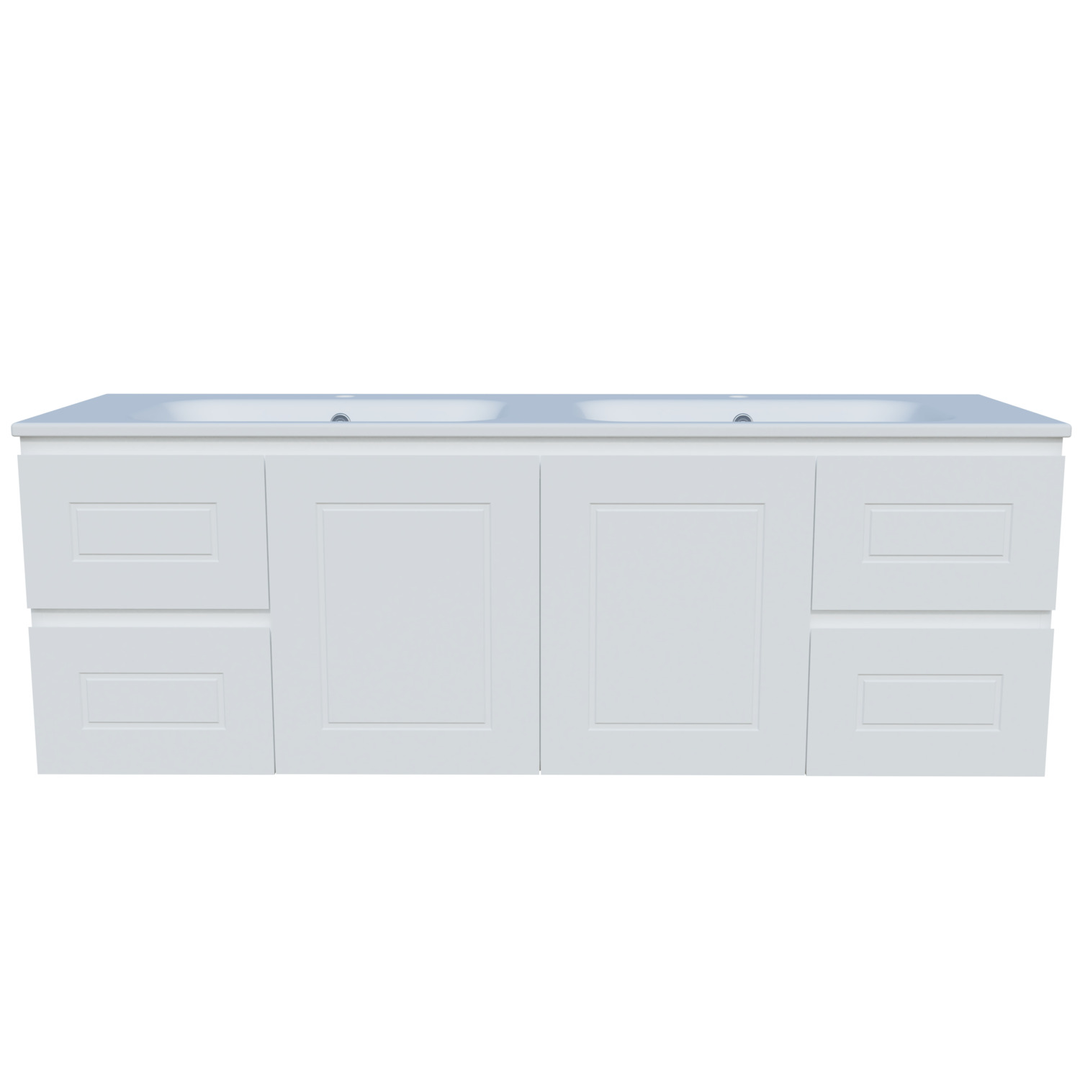 Timberline Nevada Classic Vanity 1500mm Double Bowl Haven Top Wall Hung