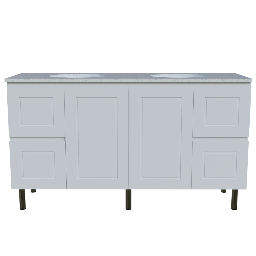 Timberline Nevada Classic 1500 Dbl Silksurface White Gloss U/C Basin On Legs