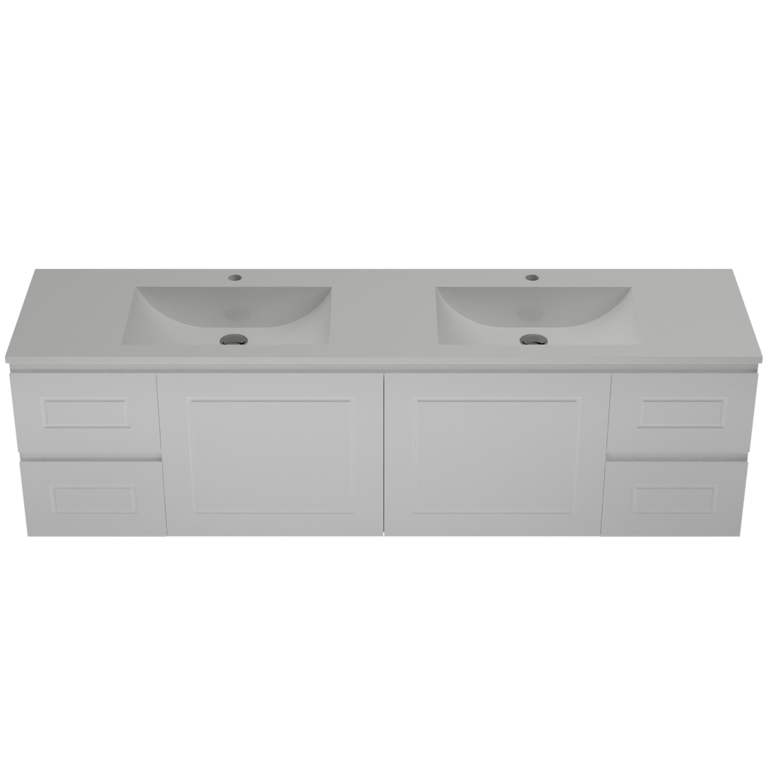 Timberline Nevada Classic Vanity 1800mm Double Bowl Regal Acrylic Top Wall Hung