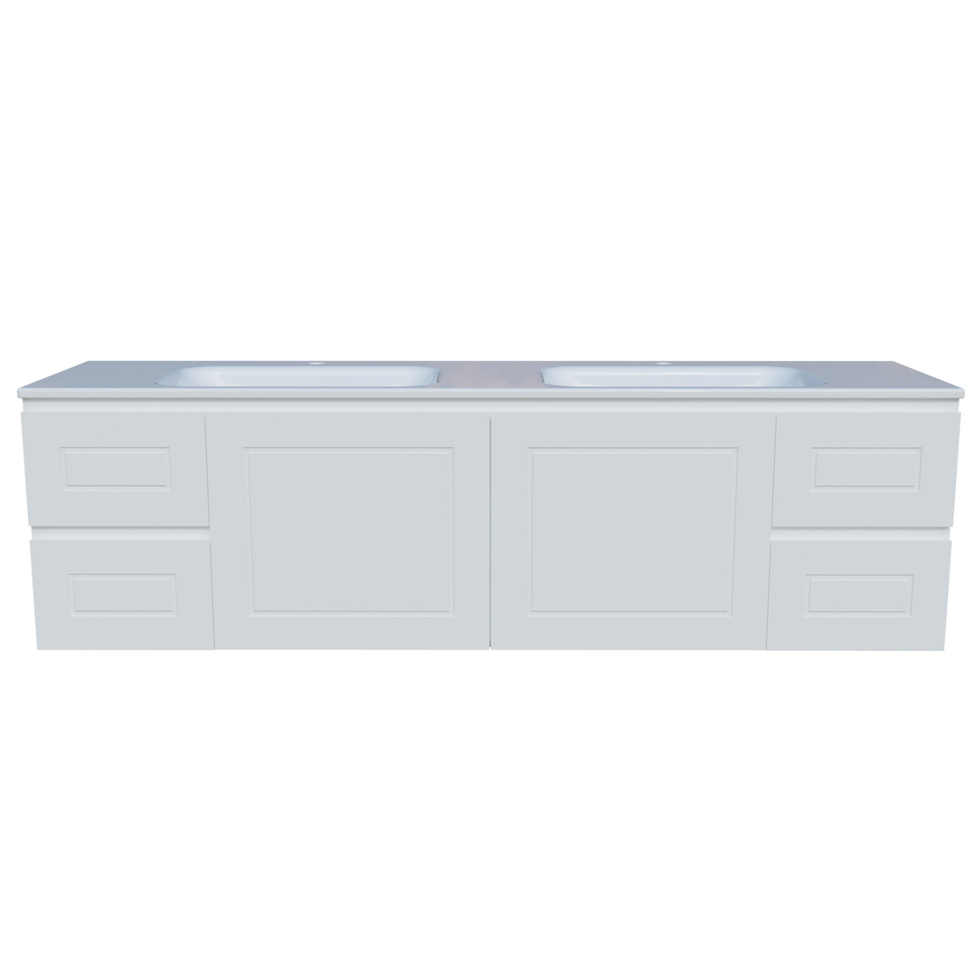 Timberline Nevada Classic Vanity 1800mm Double Bowl Stadium Top Wall Hung