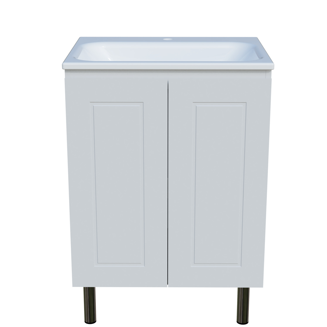 Timberline Nevada Classic Vanity 600mm Centre Bowl Stadium Top On Legs