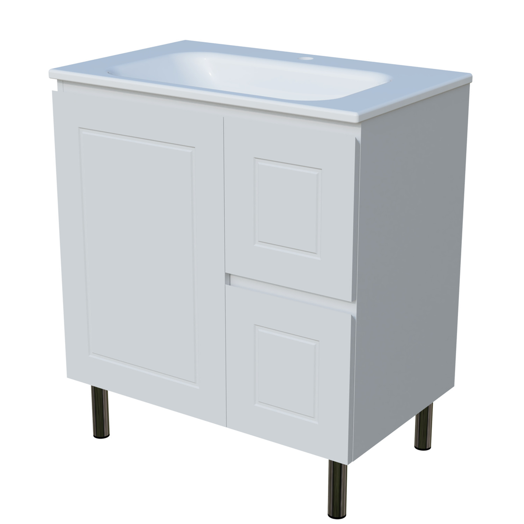 Timberline Nevada Classic Vanity 750mm Centre Bowl Stadium Top On Legs