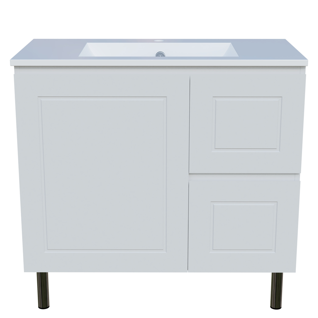 Timberline Nevada Classic Vanity 900mm Right Bowl Alpha Top On Legs