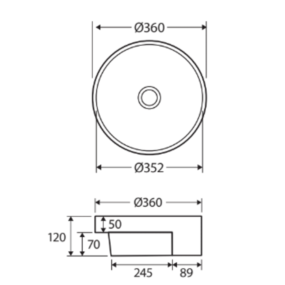 Fienza Reba Semi-Recessed Basin - No Tap Hole