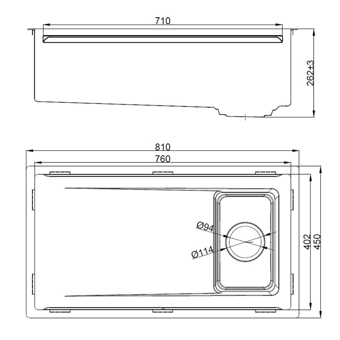 Noveen Novaq Handmade Kitchen Sink in Raw Stainless Steel