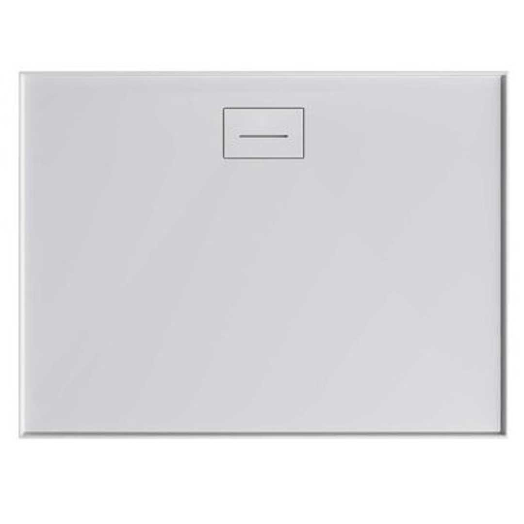 Oceano Stonelite Metro Base Centre Outlet White Waste Cover 900 X 900