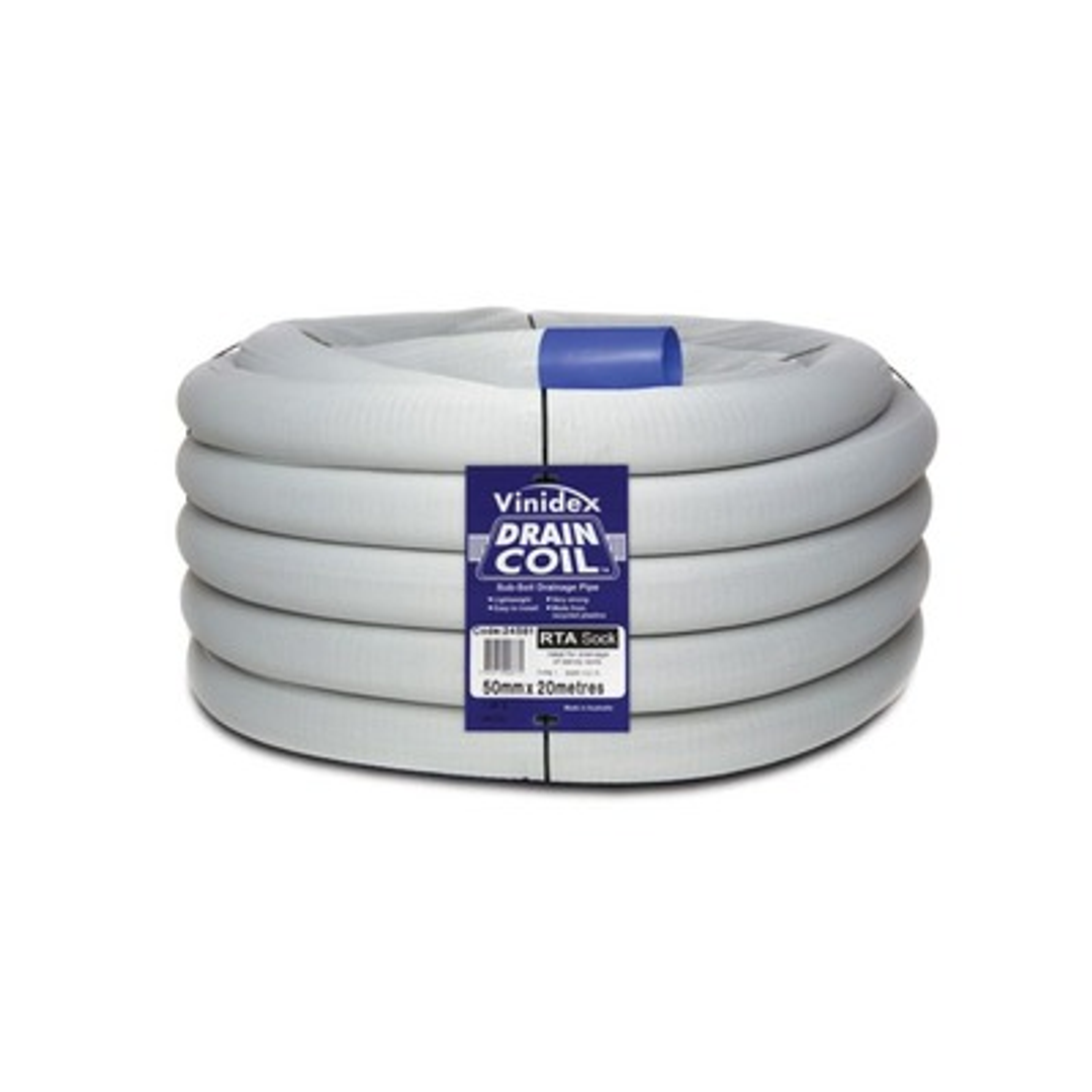50Mm X 20Mt Corri Drain Pipe Slotted Sn8 Cl400 Coil With Filtersock
