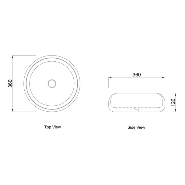 Otti Laguna 360X360X120 Matte White Basin