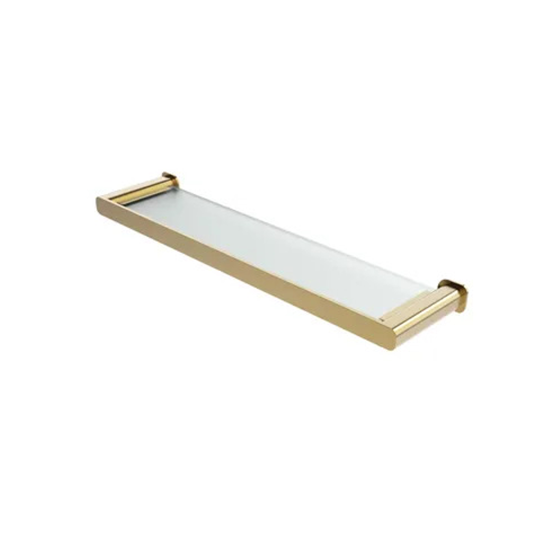 Otti Oskar Argent Gold Metal & Glass Shelf