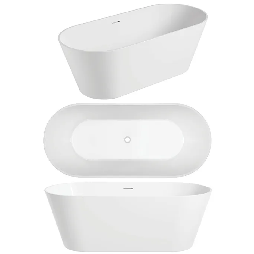 Oceano Nava 1400 Freestanding Bath White 1400mm X 700mm