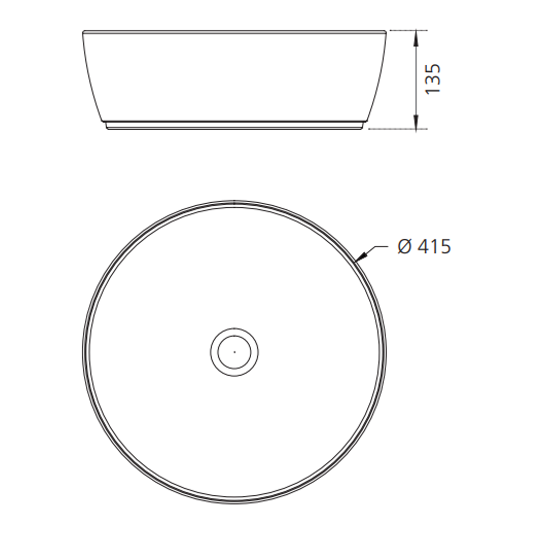 Oliveri Naples Counter Top Circular Basin Black