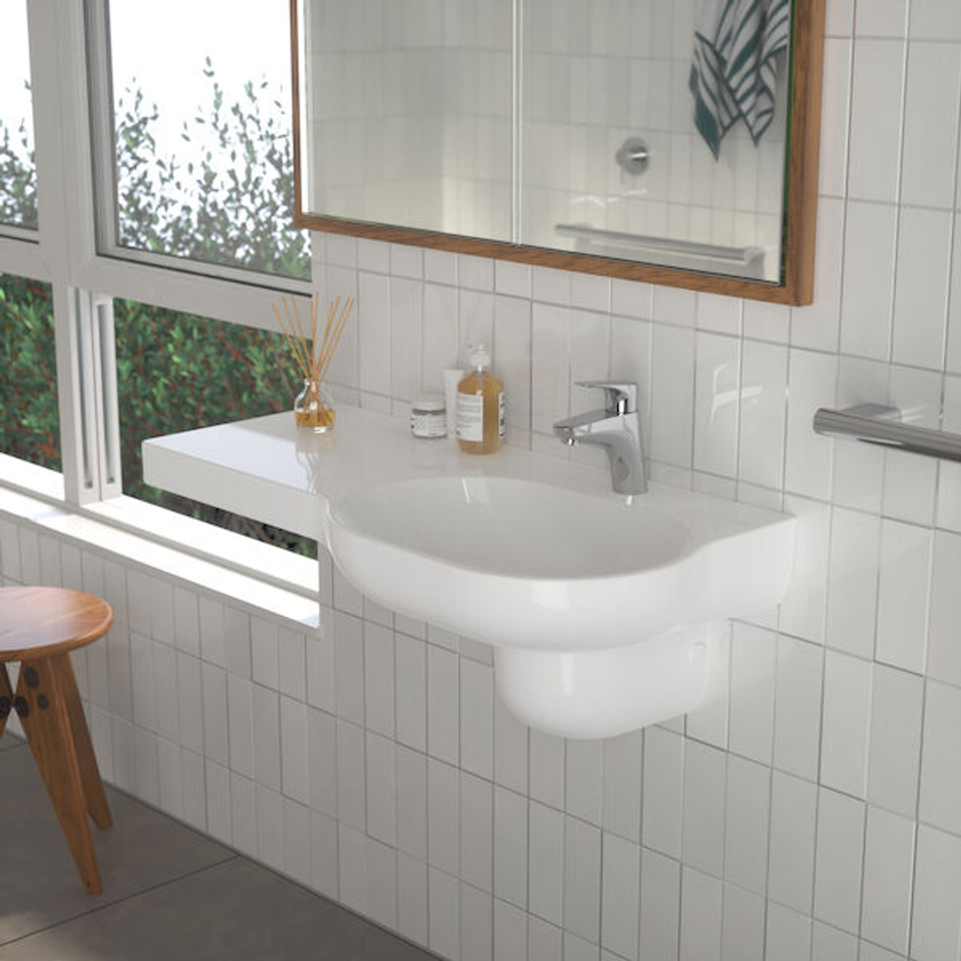 Caroma Opal 720 Wall Basin Left Hand White 0 Tap Hole