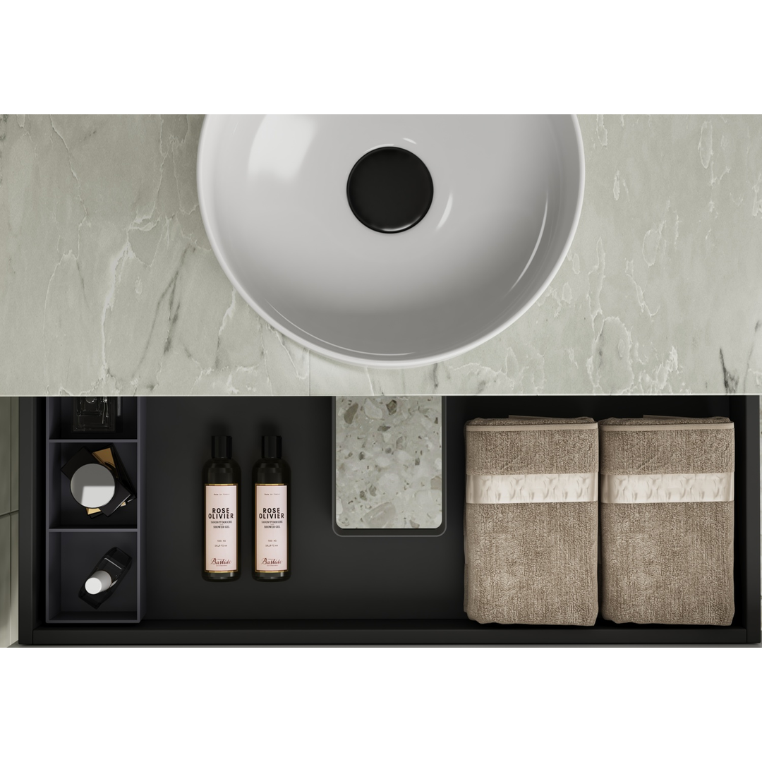 Aulic Briony 750mm Wall-Hung Vanity - Palis White Flat Stone Top