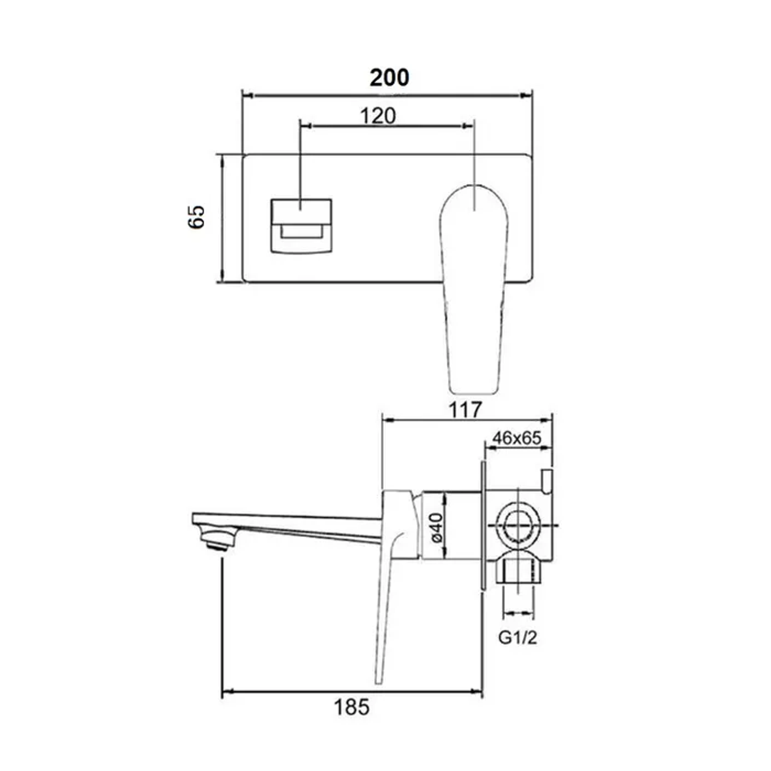Otti Zevio Wall Basin Mixer Gun Metal