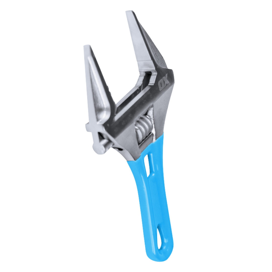 Ox Pro Series Adjustable Stubby Wrench Extra Wide Jaw 7 (180mm)