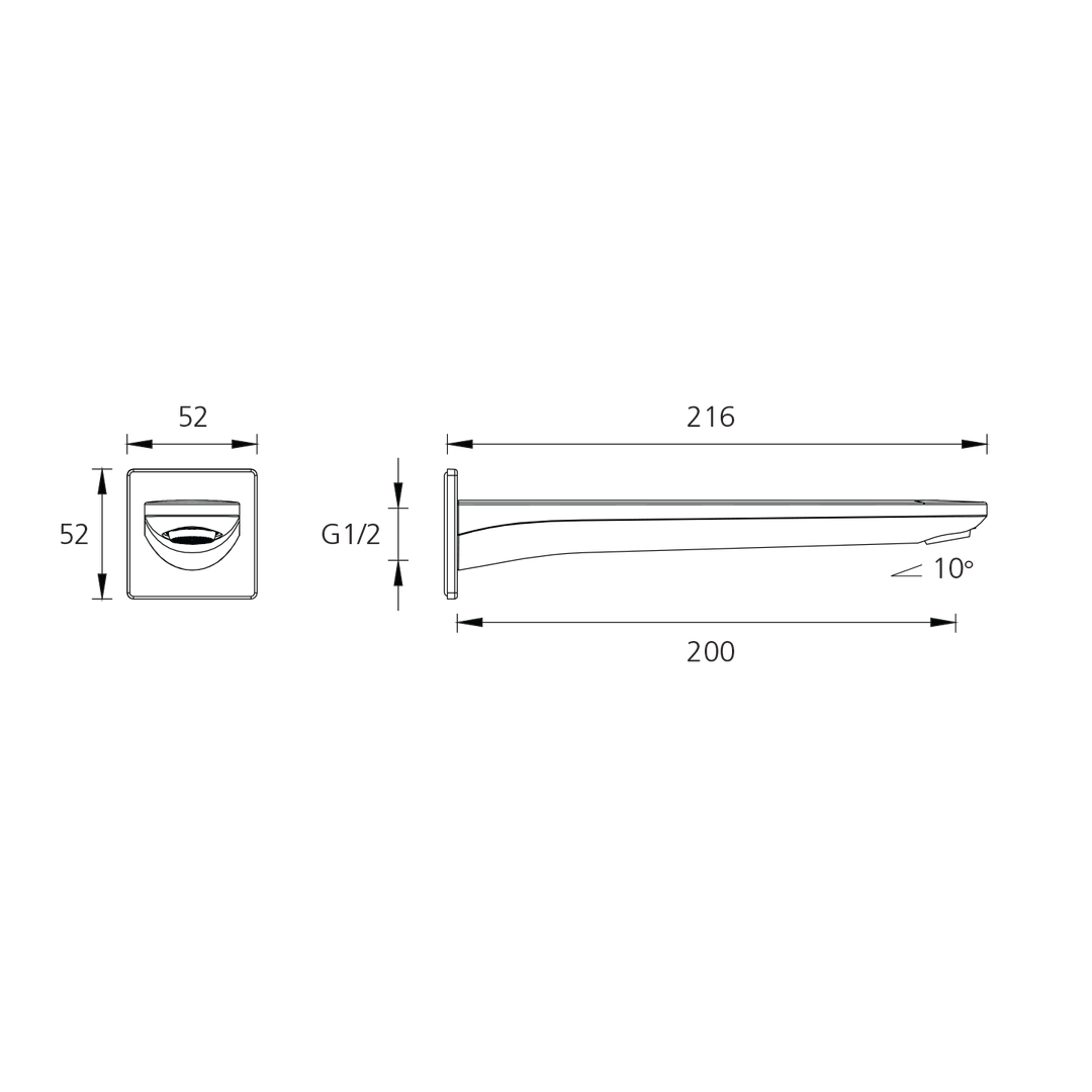 Oliveri PA102203FCG Paris Spout 200 Classic Gold