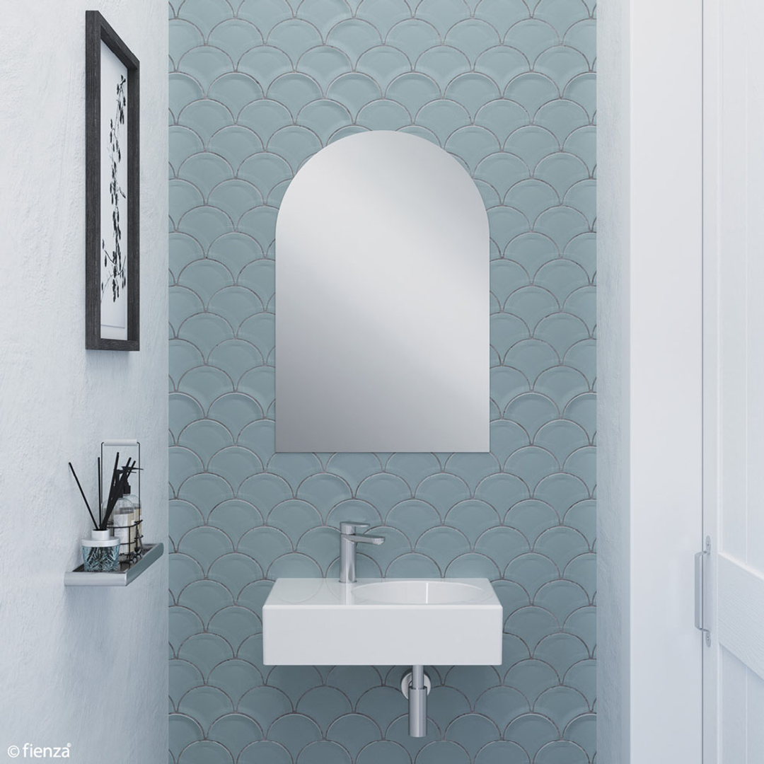 Fienza Mirror Arch Pencil Edge 600X 900mm 5mm Glass Glue On No Brkt Or Vinyl Back