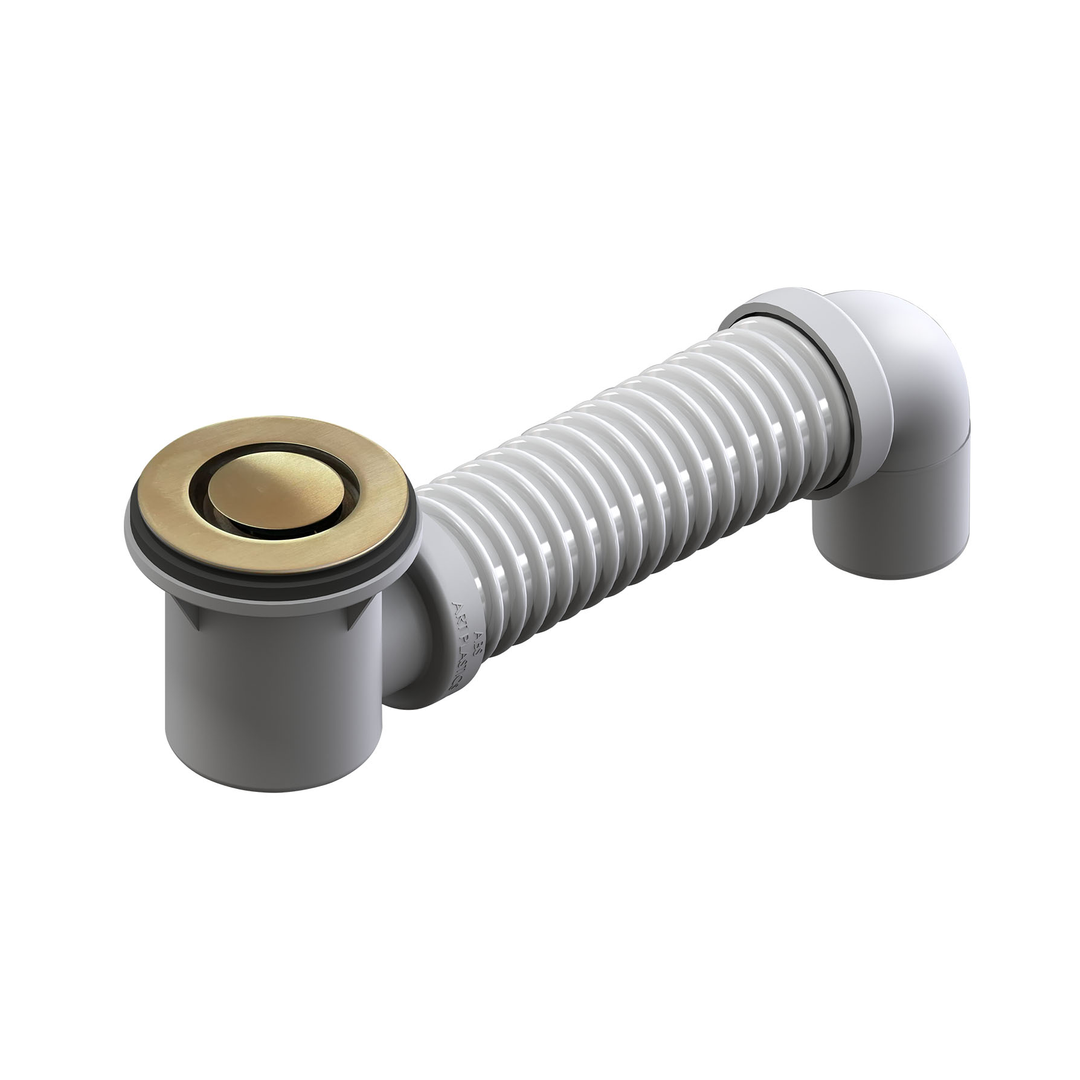 Bounty Plug & Waste Bath Bend Pop Down With Connector Brushed Brass Pvd