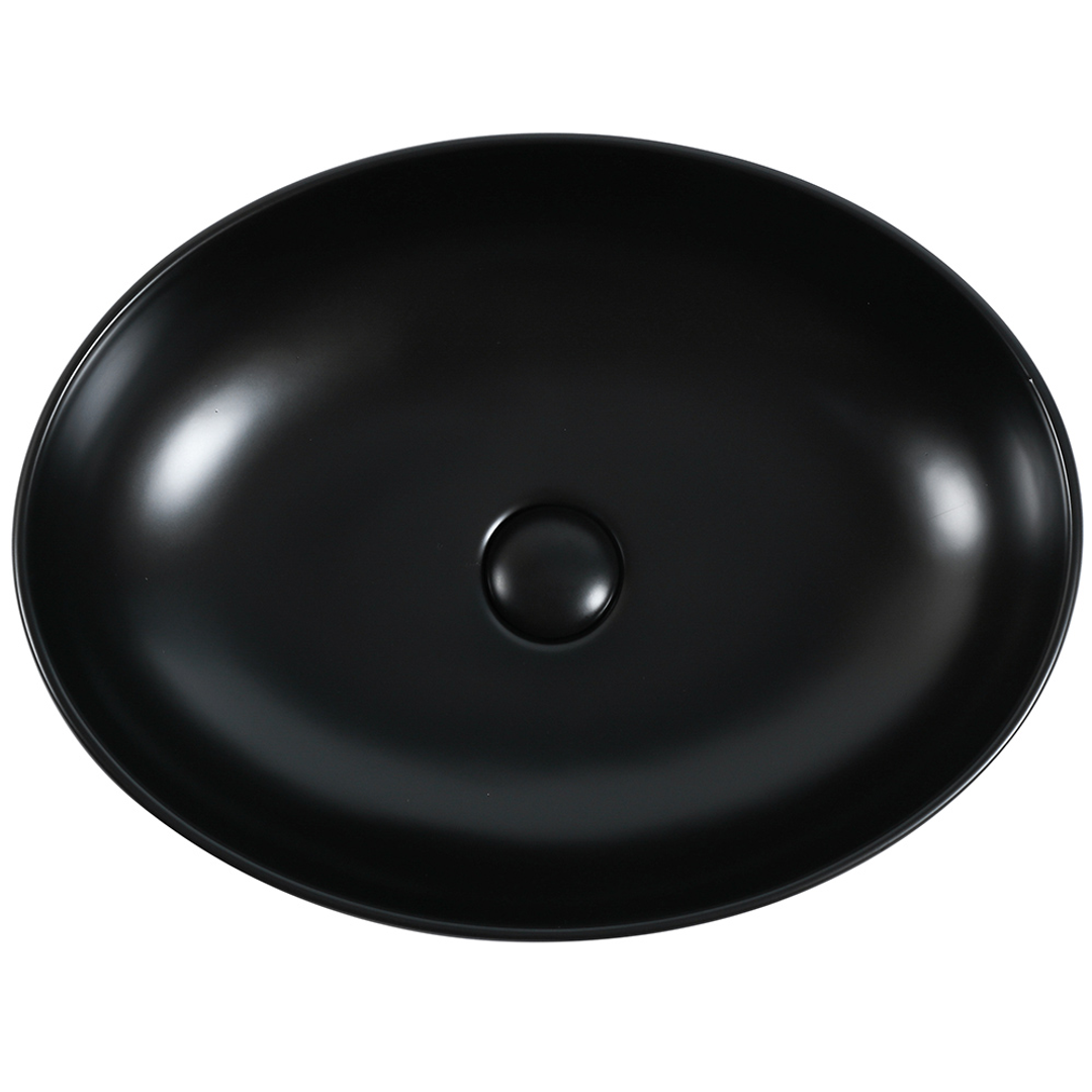 Zumi Pesini Basin 520X395X130Mm Matte Black With 40Mm Matte Black Pop Up Waste & Adaptor