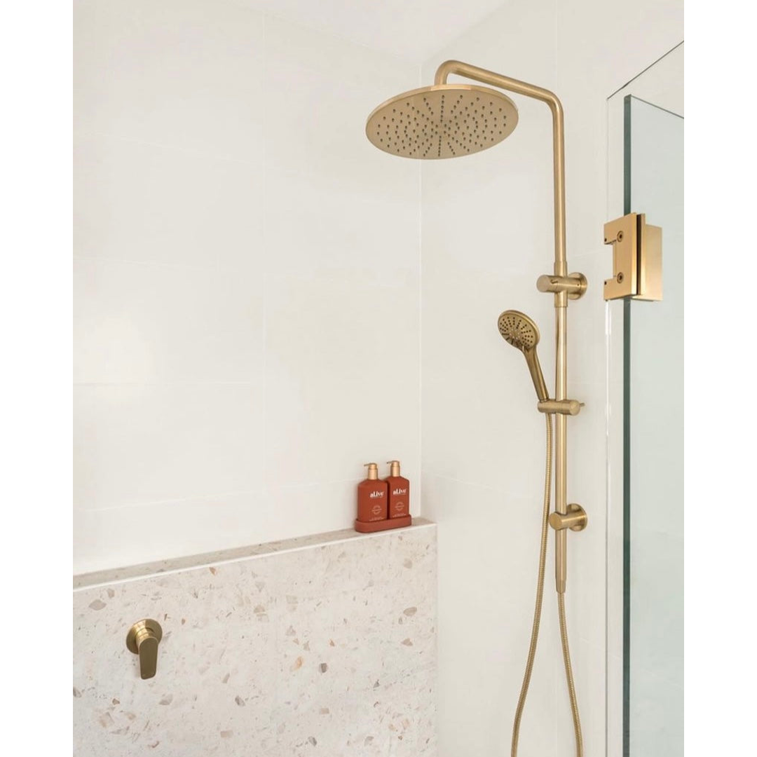 Meir Round Combination Shower Rail 300mm Rose Three Function Hand Shower Tiger Bronze