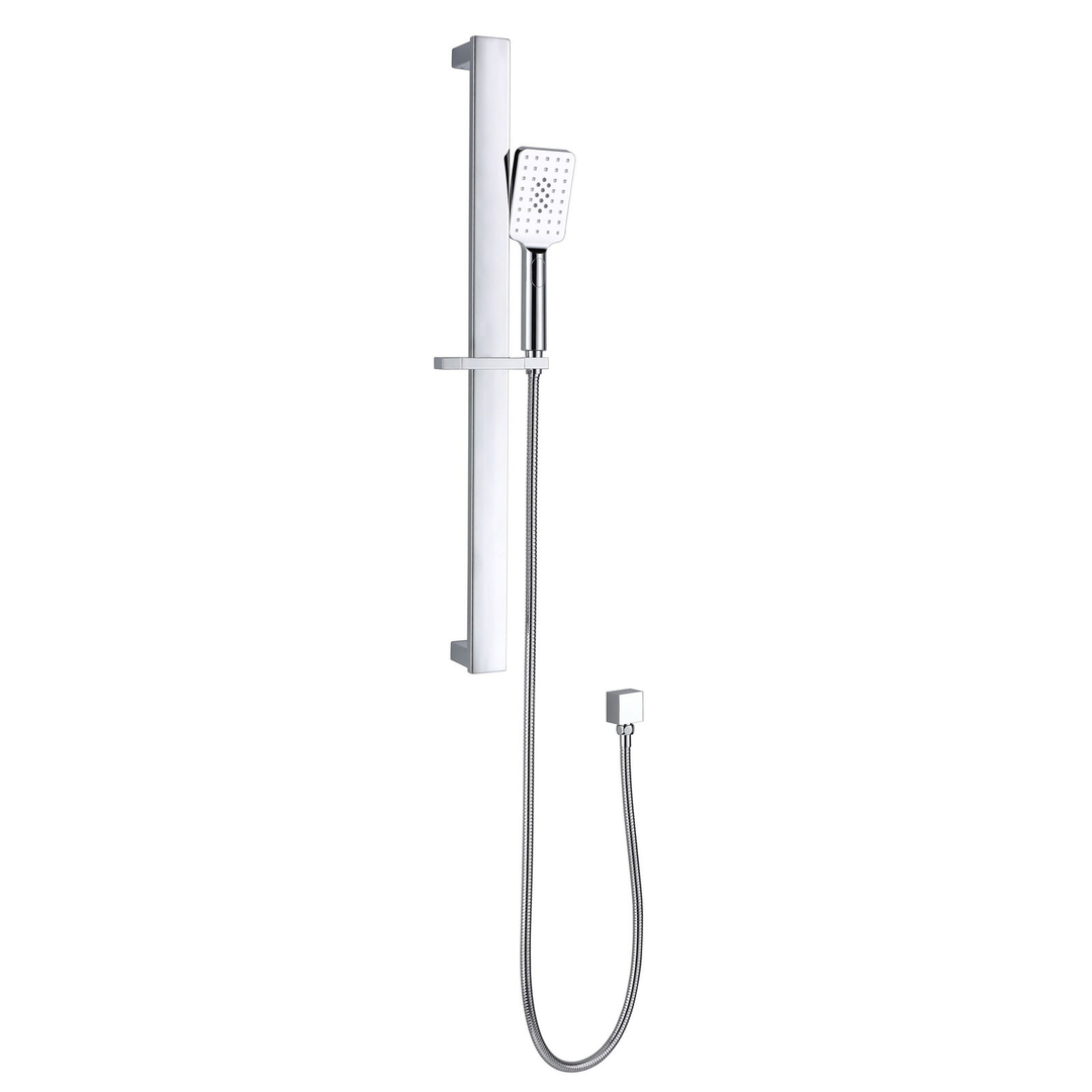 Bella Vista Shower Head On Wide Rail Square Chrome