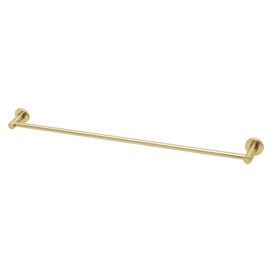 Phoenix Radii Single Towel Rail 800Mm Round Plate Brushed Gold Ra803-12
